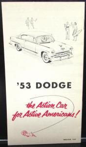 1953 Dodge Dealer Pocket Sales Brochure Questions & Answers Coronet Meadowbrook