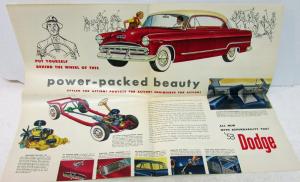 1953 Dodge V Eight or Six Dealer Color Sales Folder Action Car Large Original