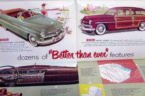 1950 Mercury OCM Series Coupe Wagon Convertible Sedan Sales Brochure Folder Orig