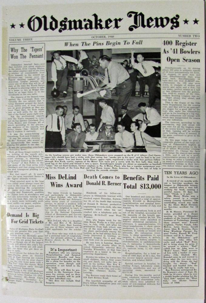 1940 Oldsmobile Oldsmaker News October Vol 3 No 2 Issue Original