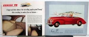1940 Oldsmobile Series 60 70 90 Original Color Sales Brochure