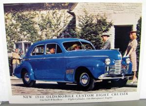 1940 Oldsmobile 60 70 Custom 8 Cruiser Press Release 3 Color Photos Original