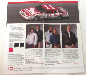 1986 Chevrolet Motorsports Apparel Merchandise Sales Brochure Jackets Shirts