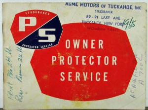 1965 Studebaker Owner Protector Service Book Original Used - Canadian