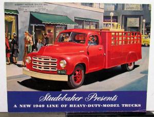 1949 Studebaker Heavy Duty Model Trucks Original Color Sales Folder