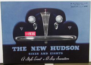 1936 Hudson Sixes & Eights Coupe Brougham Sedan Convertible Sales Brochure Orig