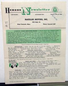 1952 Hudson Newsletter Vol 8 No 4 Sep Motoring & Non Motoring Articles Original
