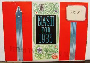1935 Nash 3500 Series Advanced Six & Eight & Ambassador Eight Sales Folder Orig