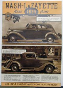 1935 Nash Lafayette News Views Sales Folder Original