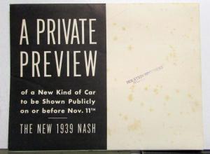 1939 Nash New Design Private Preview Sales Folder Original