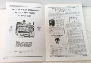1936 1937 Cord Owners Instruction Manual & Parts Price List Model 810 812 New