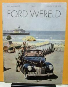 1939 Ford Wereld Car Truck Fashion World Dutch Text Foreign Mkt Mag No 8