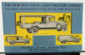 1930 REO Speed Wagon Canopy Express Screen Side Express and Panel Mailer