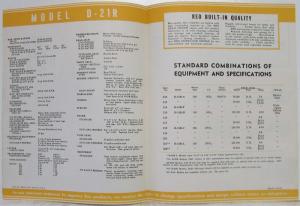 1948 REO Truck Model D-21R Specification Sheet Features Utility Truck