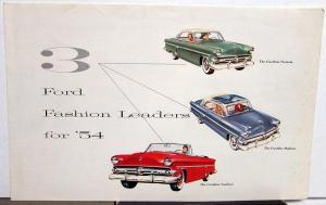 1954 Ford Crestline Victoria Skyliner Sunliner Cars Sales Folder Original Color