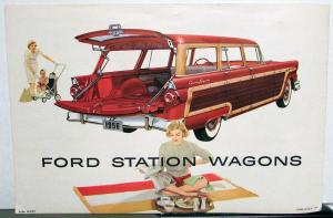1956 Ford Station Wagons Custom Ranch Parklane Country Squire Sales Brochure