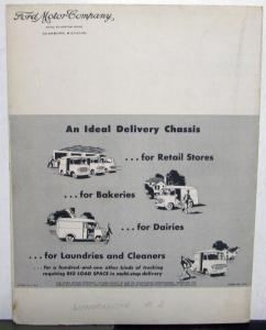 1949 Ford Truck Model F 3 Parcel Delivery Sales Folder Original Large Poster