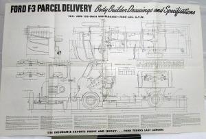 1949 Ford Truck Model F 3 Parcel Delivery Sales Folder Original Large Poster