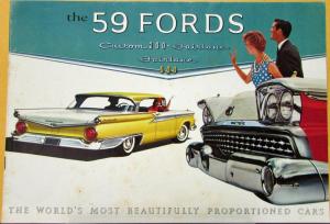 1959 Ford Custom 300 & Fairlane 500 Series Car Sales Brochure XL Orig Rev 2 59