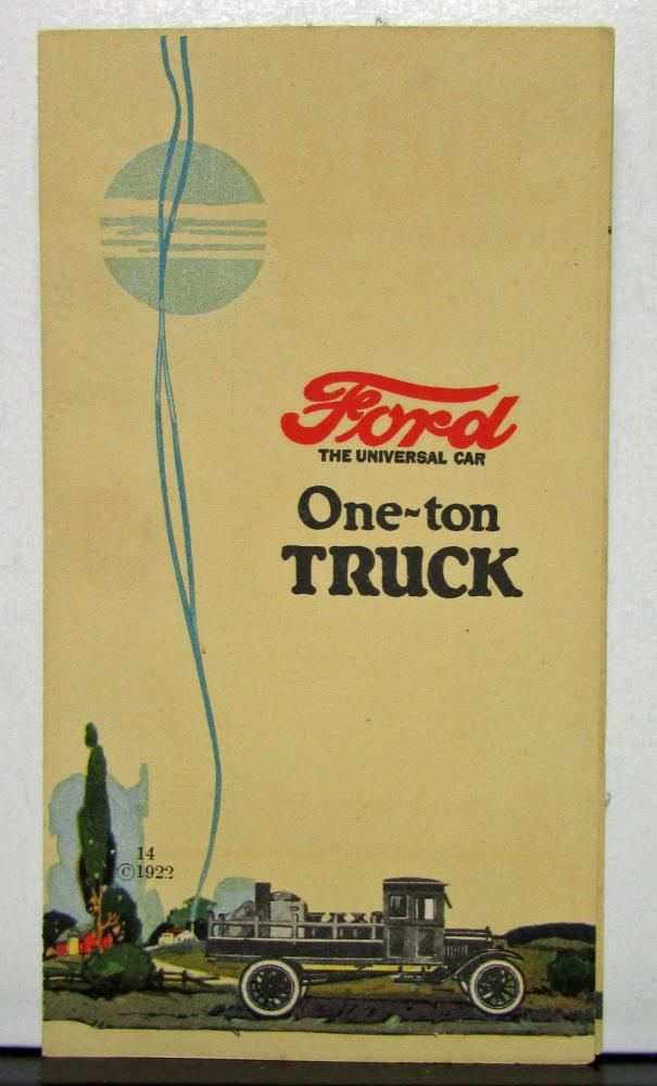 1922 Ford Truck One Ton & Car Chassis With Price Sales Brochure
