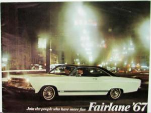 1967 Ford Fairlane GT GTA Conv 500 XL Club Coupe Sedan Wagons Sales Brochure
