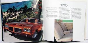 1971 Pontiac Prestige Dealer Brochure Full Line Firebird GTO LeMans White Cover