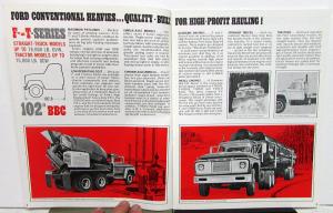 1966 Ford F 800 - 1000 D & T 700 - 8000 Conv Cab HD Truck Sales Brochure Orig