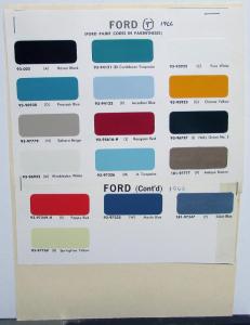 1966 Ford Bronco Econoline Deluxe Club Wagon Truck Paint Chips