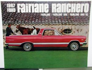 1967 Ford Fairlane Ranchero 500 XL Truck Sales Brochure Folder Original