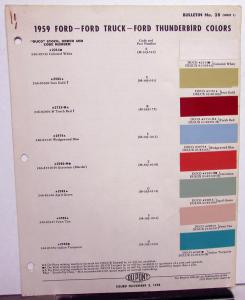1959 Ford Truck Paint Chips By DuPont