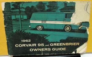 1962 Chevrolet Corvair 95 & Greenbrier Sportswagon Owners Manual Original