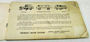 1962 Chevrolet Corvair 95 & Greenbrier Sportswagon Owners Manual Original