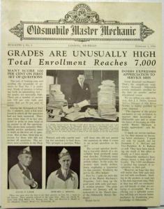 1936 Oldsmobile Master Mechanic Bulletin 1 No 3 Ed Course Service Sch Orig