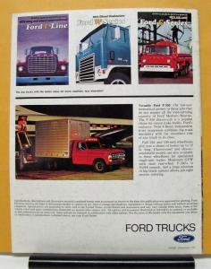 1972 Ford Conventional Cab Trucks F Series 500 Thru 7000 Sales Brochure Original