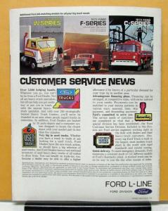 1973 Ford Long Short Conventional Truck L Line Series Sales Brochure Original