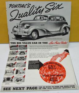 1939 Pontiac Dealer Brochure Mailer Market Share Info & Promotion Rare