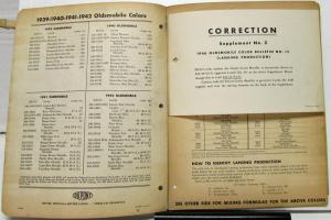 1946 Oldsmobile Dupont Color Paint Chips & Combinations Original With Supplement