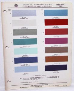 1959 Oldsmobile Ditzler Color Paint Chips Leaflet