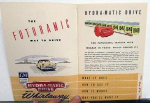 1949 Oldsmobile Hydramatic Drive With Whirlaway Color Sales Brochure Original
