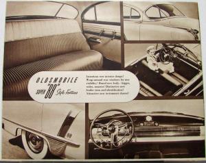 1951 Oldsmobile 88 & 98 Rocket Engine Sales Folder Original Brown Tone