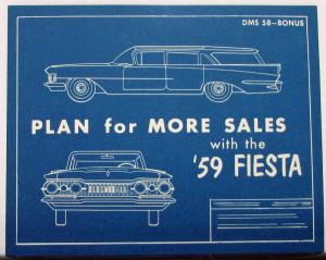 1959 Oldsmobile Fiesta Station Wagon Blueprint Salesmens Card Original Rare