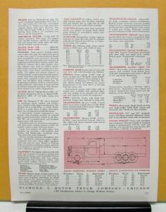 1960 1961 Diamond T Truck Model 738R 838R Sales Brochure and Specifications