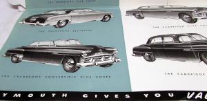 1952 Plymouth Dealer Sales Brochure Folder Power Flow Engine Original
