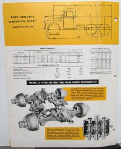 1952 Federal Truck Model 2952 3052 3452 Sales Brochure & Specifications