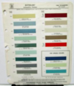 1960 Plymouth Color Paint Chips Leaflet Ditzler Original