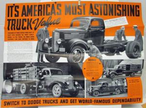 1937 Dodge Truck One & Half Ton ME Series Sales Folder Mailer Original