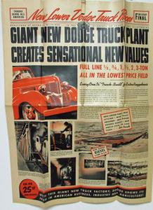 1939 Dodg Trucks Three Ton & Smaller Newpaper Style Sales Folder Original