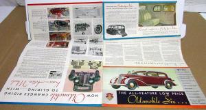 1934 Oldsmobile Six Dealer Color Sales Brochure Folder Original Coupe Sedan