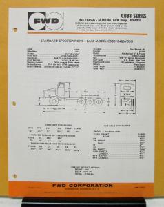 1974 FWD Truck Series CB88 Model CB8818486V53N Specification Sheet