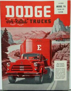 1954 Dodge Truck Y6 Model 4 Ton Pilot House Cab Sales Folder Original